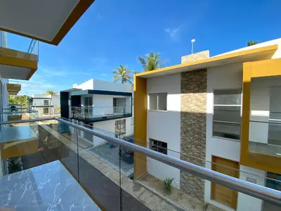 a view of the balcony of a house at Apartamento en condominio con vista al mar in San Bernardo del Viento