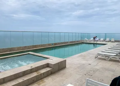 a swimming pool on top of a building at Sea, Sand & Skyline 30th-Floor Poolside Getaway in Cartagena de Indias