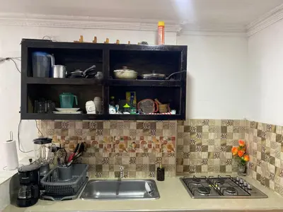 a kitchen with a sink and a counter top at Apartamento en Getsemaní in Cartagena de Indias