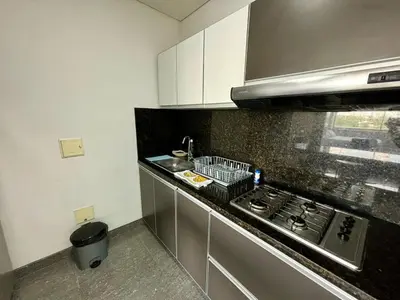 a kitchen with a stove and a sink in it at Apartamento en Laguito Ed. Cristoforo 303 ICDI in Cartagena de Indias