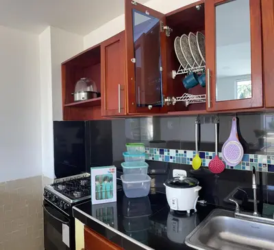 a kitchen with a sink and a counter top at Apartamento 202 in Cartagena de Indias