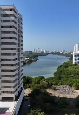 a view of a lake from a building at Acogedor Marbella ideal familias mínimo 2 días in Cartagena de Indias