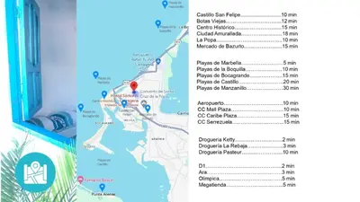 a map of the costs of a trip to nigeria at Casa Santorini in Cartagena de Indias