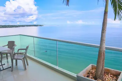 a balcony with a view of the ocean at Magico Apartamento Frente al Mar 3 Habitaciones PV81 in Coveñas