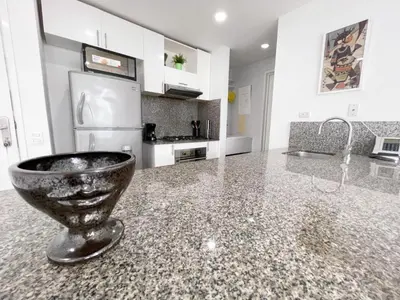 a kitchen with a counter with a bowl on it at Apartamento Cartagena Morros Epic in Cartagena de Indias