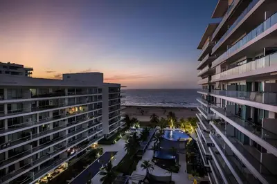 a view of the ocean from the balcony of a hotel at Condominio frente al mar con acceso directo a la playa Morros Ultra in Cartagena de Indias