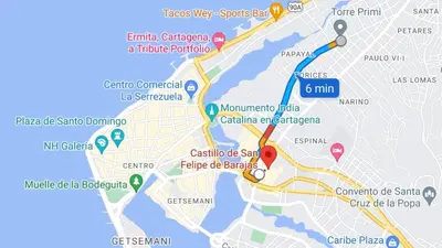 a map of versailles with red spots at Acogedor Apto en piso 22 vista al mar in Cartagena de Indias