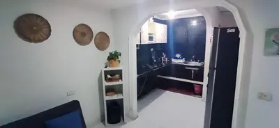 a bathroom with a sink and a mirror at Apartamento Amoblado Confortable in Cartagena de Indias