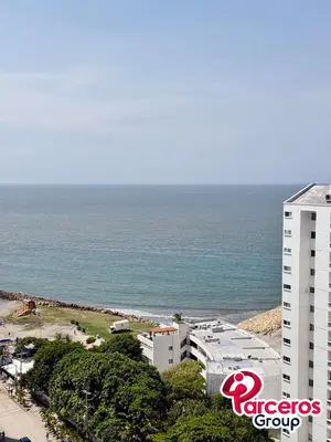 a view of the ocean from a hotel at Amplio Apartamento Para Grupos Cerca Al Mar Por Parceros Group in Cartagena de Indias