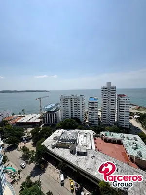an aerial view of a city with buildings and the ocean at Amplio Apartamento Para Grupos Cerca Al Mar Por Parceros Group in Cartagena de Indias