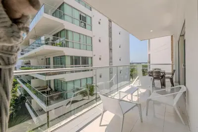 an apartment balcony with a table and chairs at Edificio Morros 3 in Cartagena de Indias