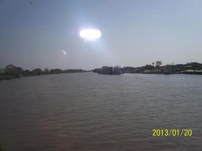 a view of a river with the sun in the sky at Apartamento en Cartagena, cerca al mar, edificio Nuevo Conquistador in Cartagena de Indias