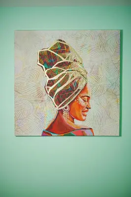 a painting of a woman wearing a turban at Frente al mar, Boca grande APT1105 in Cartagena de Indias