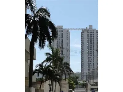 two palm trees in front of tall buildings at AQUALINASTAR in Cartagena de Indias