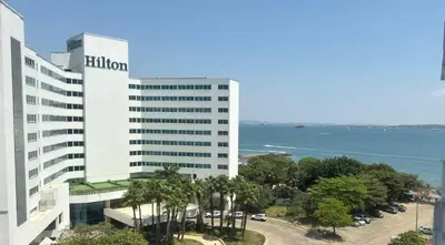 a hilton hotel with a view of the ocean at Bienesweb Apartamentos Conquistador Premium in Cartagena de Indias