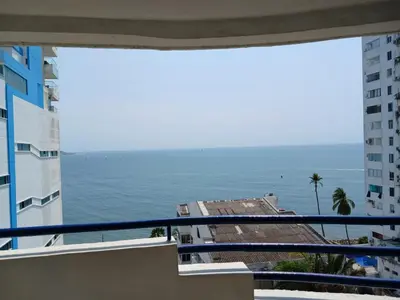 a view of the ocean from a balcony at APTO DUPLEX MARINA DEL REY CARTAGENA in Cartagena de Indias