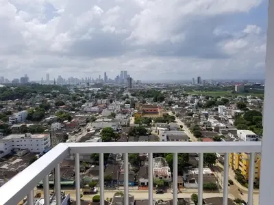 a view of a city from the balcony of a building at Urbis 48 - Piso 23 in Cartagena de Indias