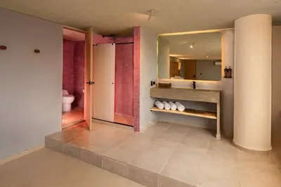 a bathroom with a sink and a toilet at Mood Matuna Hotel Cartagena in Cartagena de Indias