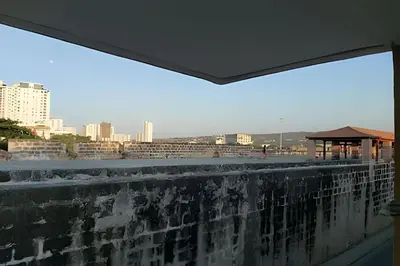 a view of a city skyline from a balcony at Apartamento en la ciudad amurallada cerca de todo in Cartagena de Indias