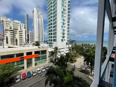 a view of a city with buildings and the ocean at Portofino Cartagena Bocagrande 604 ICDI in Cartagena de Indias