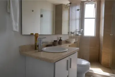 a bathroom with a sink and a toilet at 2 dormitorios Morros. Vistas y salida playa in Cartagena de Indias