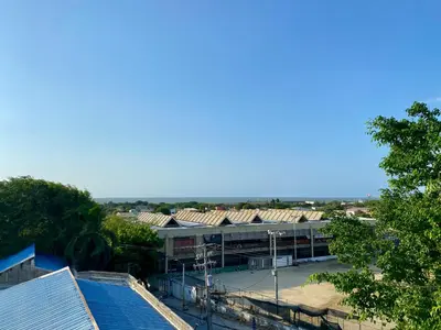 a view of a building with a parking lot at Casa Tranquila in Cartagena de Indias