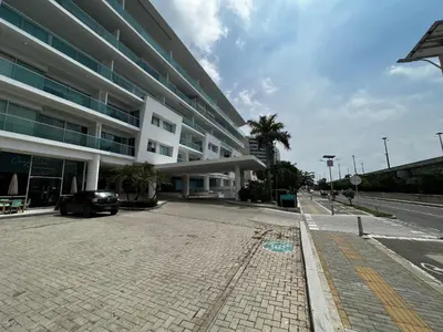 an empty street in front of a large building at Morros 922 Beach House in Cartagena de Indias