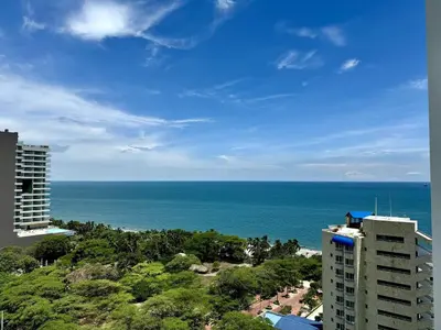 a view of the ocean from a building at Apartamento en Pozos Colorados Santa Marta Suite 1309 -Pozos Colorados in Santa Marta