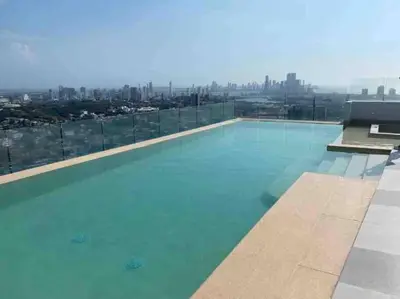 a swimming pool on the roof of a building at CasaMaha Cartagena Espectacular Apartamento in Cartagena de Indias