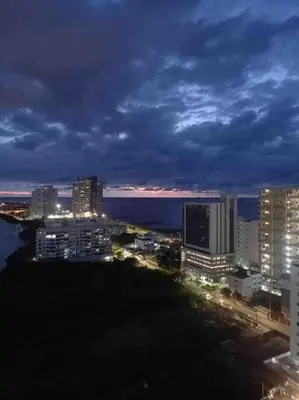 a view of a city at night with lights at CasaMaha Cartagena Espectacular Apartamento in Cartagena de Indias