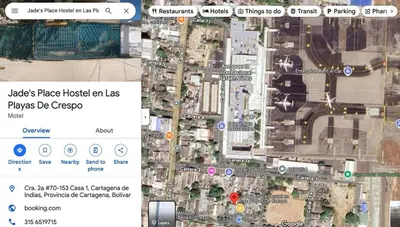 a screenshot of a google map of a city at Me Quedo Aqui, Casa Cerca del Aeropuerto de Cartagena! in Cartagena de Indias