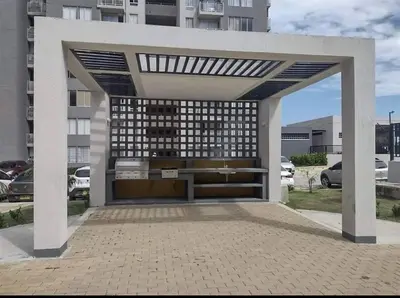 a pavilion in front of a building at Apartamento en alameda del Río Conjunto Azulejo in Barranquilla