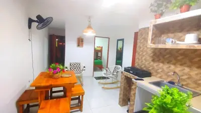 a kitchen with a sink and a counter top at Hospedaje Doña Argenida in Cartagena de Indias
