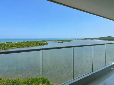 a view of a river from a building at Mirador del Mar Playa Mendoza in Tubará