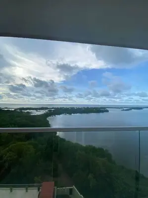 a view of a large body of water from a building at Mirador del Mar Playa Mendoza in Tubará
