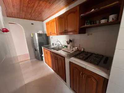 a small kitchen with a sink and a stove at Cartagena Mar 4You in Cartagena de Indias