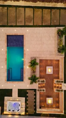 a view of a lobby of a building at cabaña villa rags in Sabanagrande