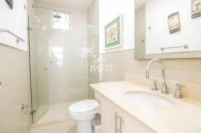 a bathroom with a shower and a toilet and a sink at Morros Epic 2 Bedrooms Beachfront by Inmobiliaria MFR in Cartagena de Indias