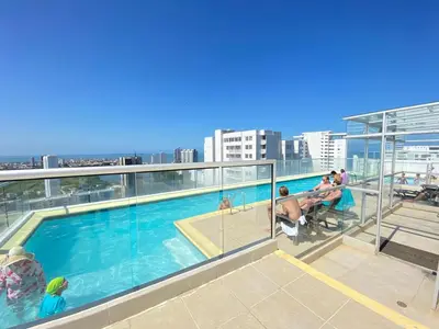 a swimming pool on the top of a building at Terrazas Vista al Mar y Piscina Espectacular in Cartagena de Indias