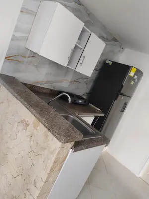 a kitchen with a sink and white cabinets at Bahia del caribe Apartment in Cartagena de Indias