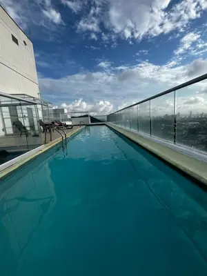 a swimming pool on the top of a building at Alessandro estilo italiano in Cartagena de Indias