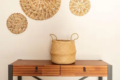 a basket sitting on top of a wooden table at CB1113 | Suite lujosa frente al mar con increíbles atardeceres in Cartagena de Indias