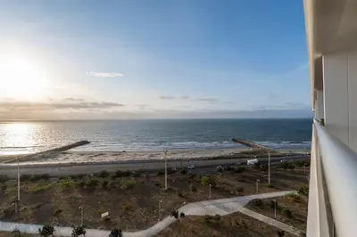 a view of the beach from a building at CB1113 | Suite lujosa frente al mar con increíbles atardeceres in Cartagena de Indias