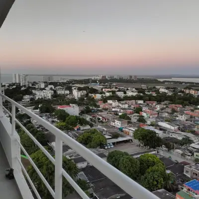 a view of a city from a balcony at Amaneceres de ensueño en Cartagena in Cartagena de Indias