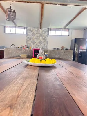 a plate of lemons on a table in a kitchen at Mojarra Beach Casa privada Vista al mar in Salina de Rey