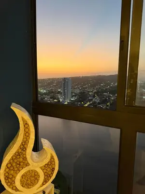 a window with a view of a city at Murano centro 1 - 25 Floor byIMZ in Cartagena de Indias