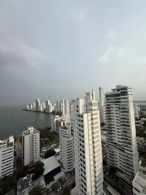 a city with tall buildings and a body of water at Apartamento Magnoloft Bocagrande in Cartagena de Indias