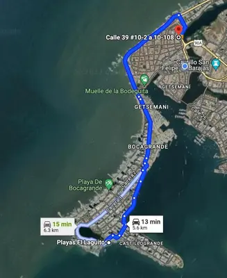 a map of the proposed improvements to the beach at Comfy apartment in historic center in Cartagena de Indias
