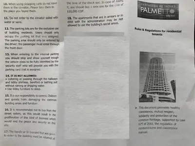 a page of a paper with a picture of a building at Apartamento Palmetto Eliptic ICDI in Cartagena de Indias