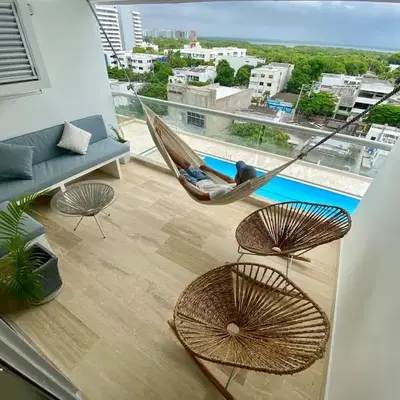 Suite de Lujo frente al Mar-Piscina & Jacuzzi en Edificio Cartagena Beach & Exclusive Resort- Aeropuerto a 5min caminando
